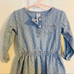 Chambray top for toddler girl - 2T